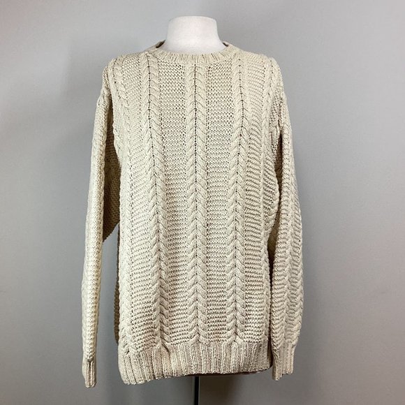 Gucci Other - Gucci Vintage Cream Cable Knit Crewneck Pullover Sweater Sz XL